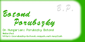 botond porubszky business card